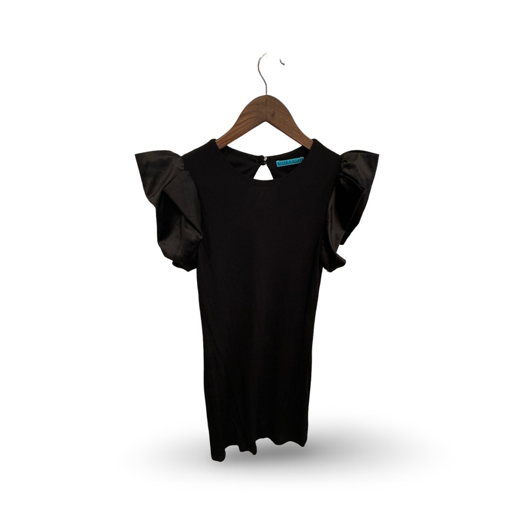 Alice + Olivia Black Dress with Ruffle Sleeves - Picture 3 of 8